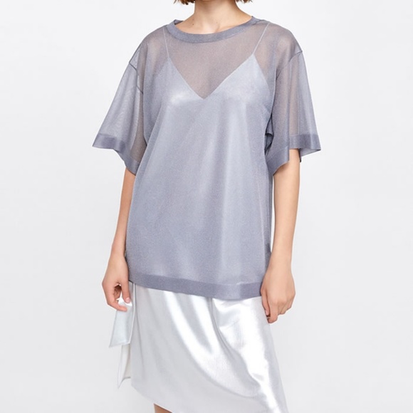 silver sheer top